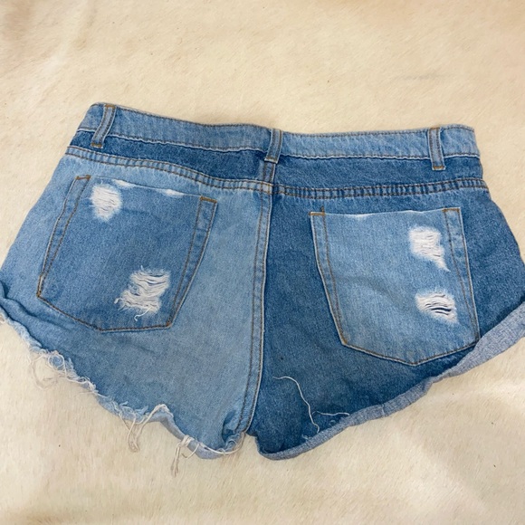 By Together colorblock Jean shorts size L, fits like 28 or 29 - Picture 2 of 3